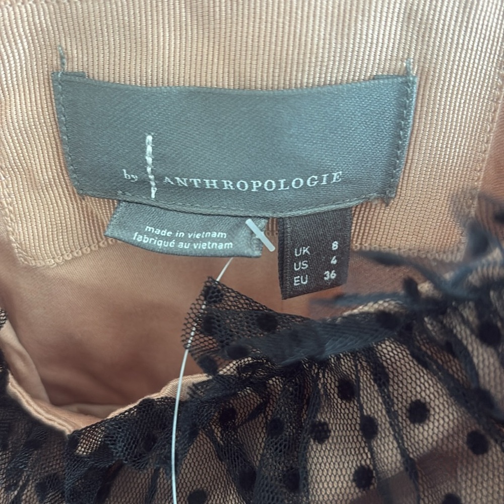 Anthropologie Black and Tan Polka Dot Dress
never worn. Runs big can fit size 6. - Picture 2 of 8